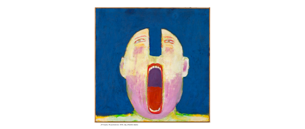 Jiří Sopko, Rozpolcenost, 1979, olej, dřevěná deska, Foto: ©Galerie hlavního města Prahy